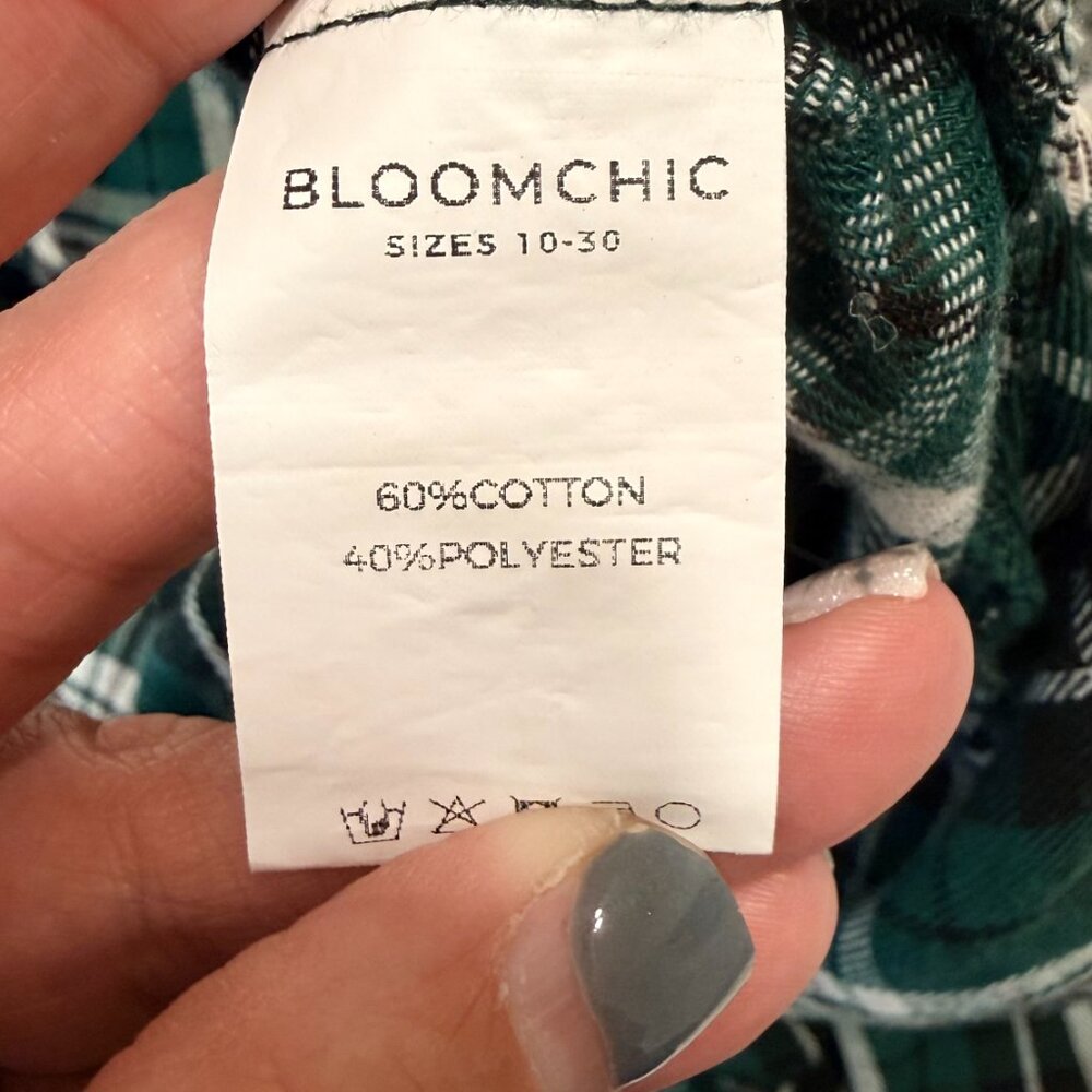 Green Plaid Flannel Jumper Dress 12 Preppy Academia Skater 90s Y2K Gossip Girl - Picture 5 of 10